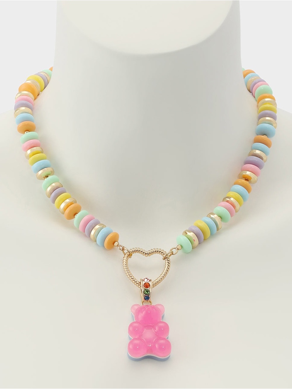 Betsey Johnson Pink Gummy Bear Pendant Necklace New